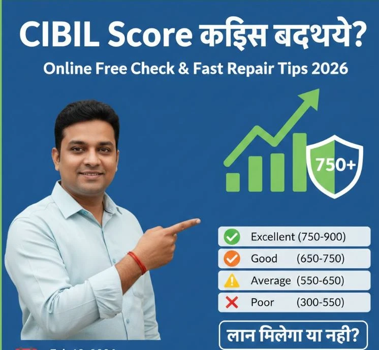 CIBIL Score Kaise Badhaye? (Online Free Check & Fast Repair Tips 2026)